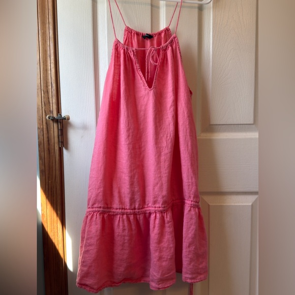 J. Crew Coral Pink Halter Beach Cover-Up Dress - Picture 4 of 9